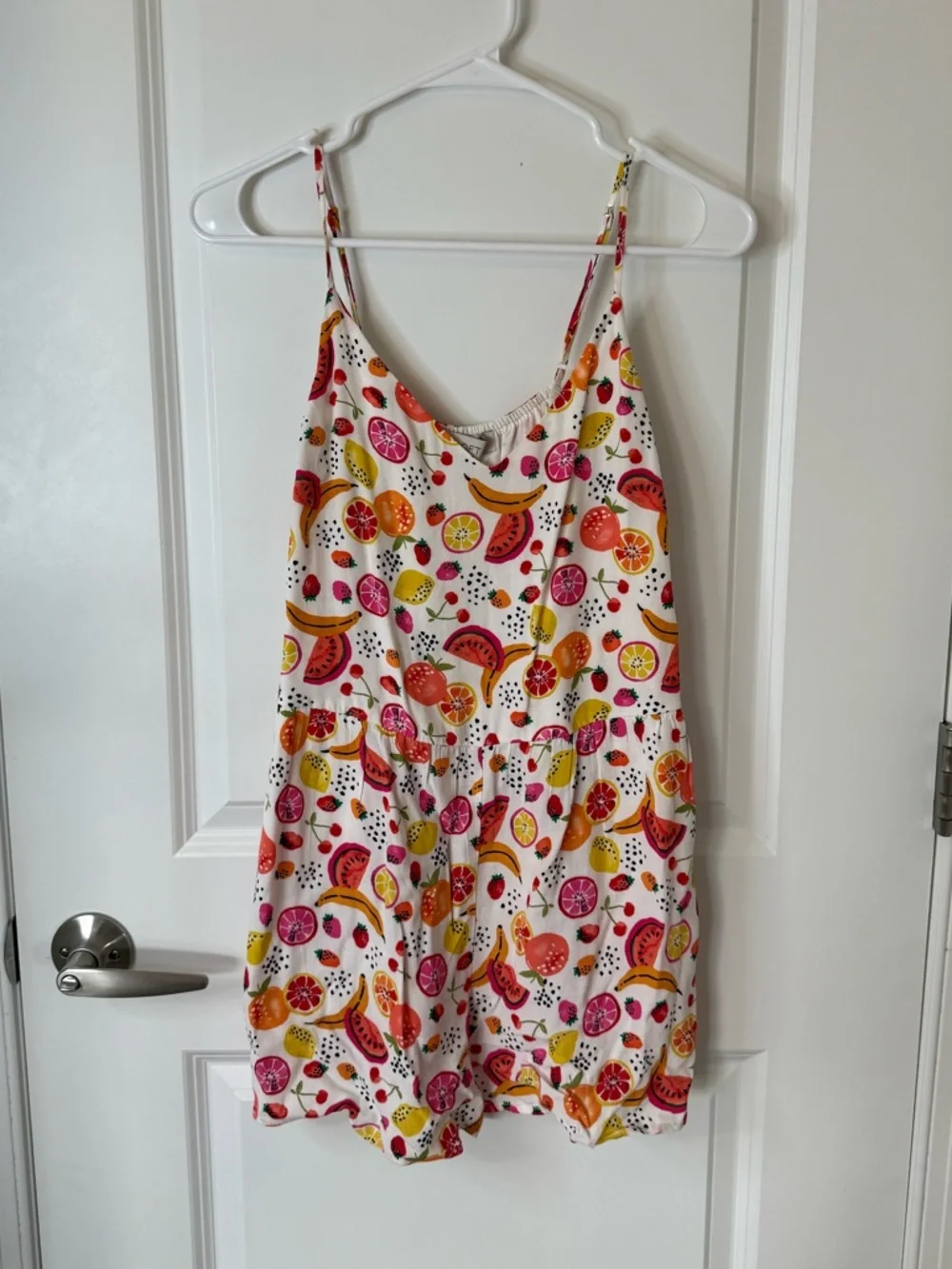 LOFT White Fruit Salad Sleeveless Romper - Picture 3 of 7
